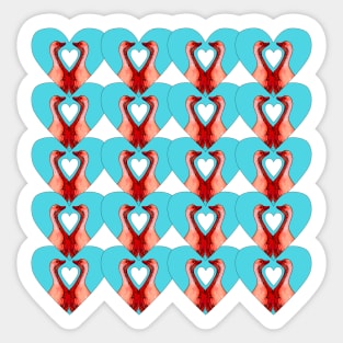 Geese in Heart Pattern Square Sticker